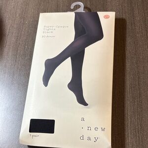 A New Day Black Super-Opaque Hosiery